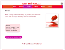 Tablet Screenshot of edenailspa.com